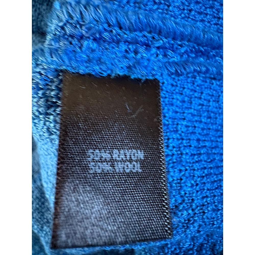 St. John Dress Suit Set Womens 16 Blue Wool Blend Textured Knit Jacket - Picture 7 of 11